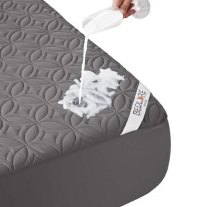 BEDLORE Waterproof Breathable Dirt-Proof Mattress Protector – Deep Pocket Fitted Mattress Cover (Queen, Gray)